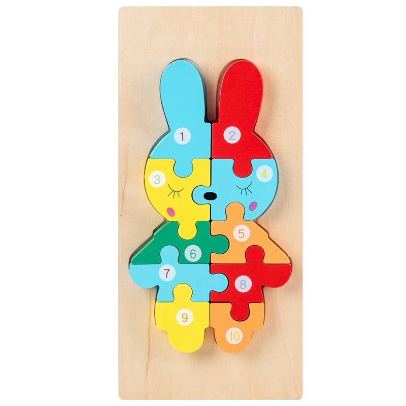 Puzzles en bois Montessori pour enfants, jouets pour tout-petits de 2 à 3 et 4 ans, jouet dinosaure