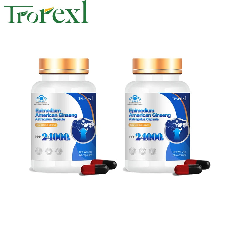 Supplément de ginseng américain biologique 100 % pur non OGM - 60 capsules soutient la santé reproductive, l'endurance d'énergie naturelle