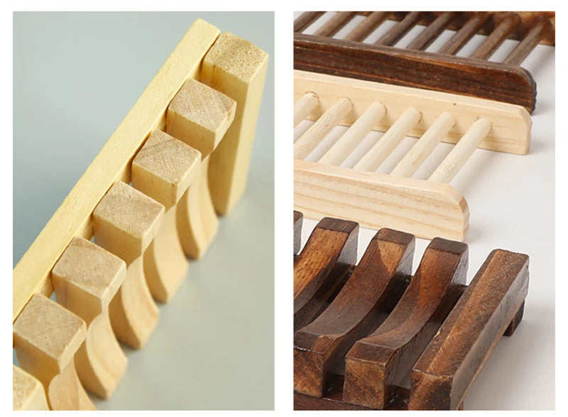 Porte-savon en bambou naturel, support de rangement de savon en bois pour salle de bain, empêche la moisissure, boîte de vidange de savon, organisateurs, accessoires de salle de bains