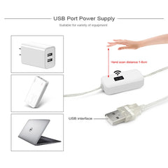 LED Strip Light with Ripple Sensor and Hand Swipe, Backlighting for TV, Kitchen, Under Cabinet, DC 5V, USB 2835