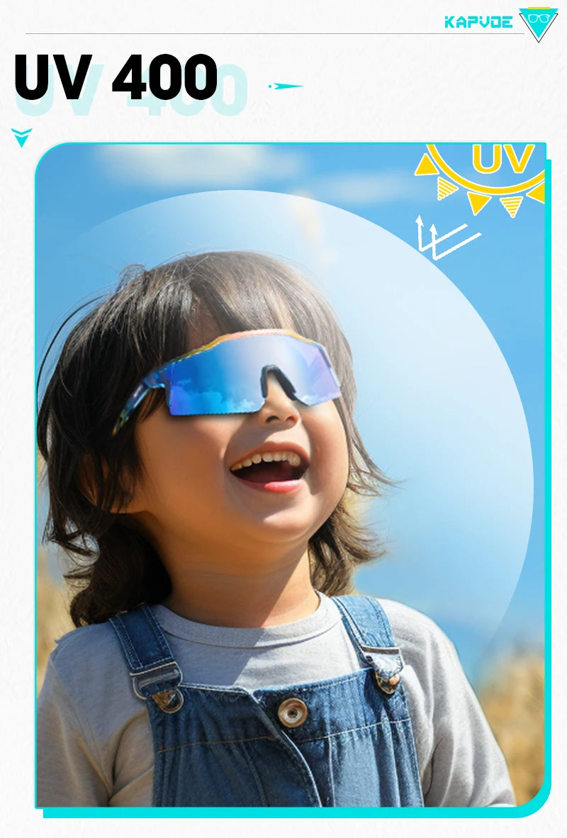 Kapvoe lunettes de soleil photochromiques pour enfants Protection UV400 lunettes de cyclisme de Sport enfants garçons filles lunettes de vélo de mode lunettes de vélo