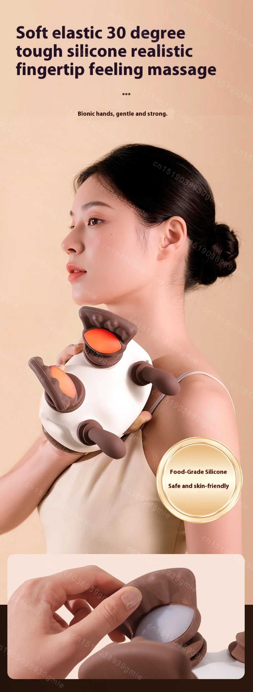 Electric muscle massager for the neck and shoulders, cordless, shoulder and back kneading, shawl, neck massage, relaxation, pain relief