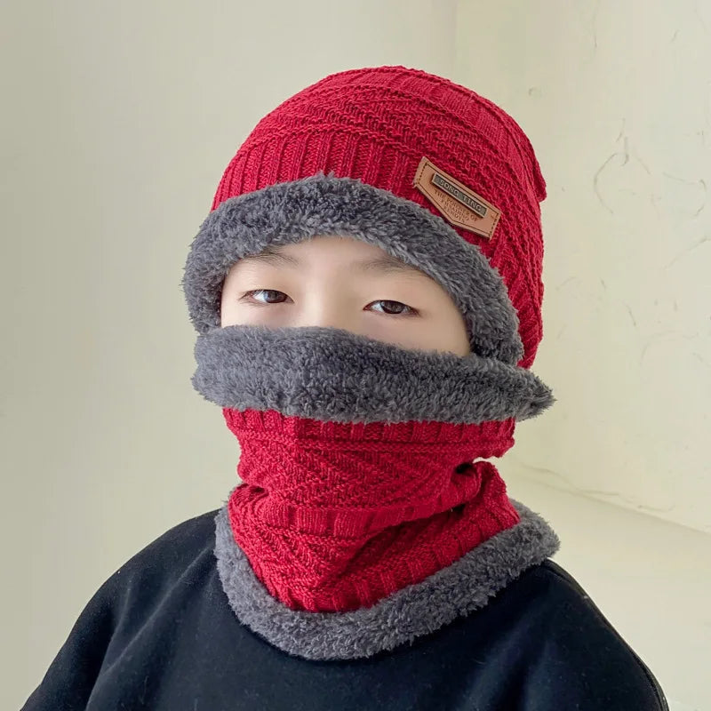 Enfants chaud tricoté chapeau écharpe ensemble enfants automne hiver chapeau doux tricoté Bonnet infantile enfants chapeau pour garçons filles