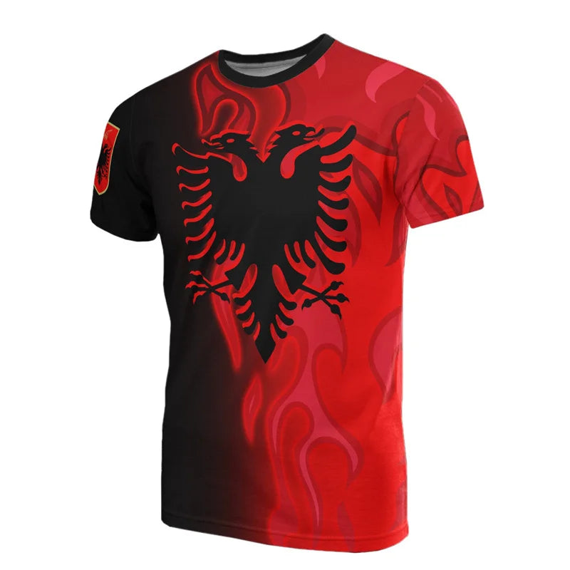Albania Football Jersey, Football Team T-Shirt, Wholesale, Albanian Flag 3D, Graphic T-Shirts, Albanian Emblem, 2024