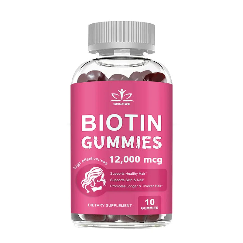 Gommes au collagène, gommes à biotine pour soins de la peau, santé des ongles, croissance des cheveux, vitamines, supplément de protéines au collagène