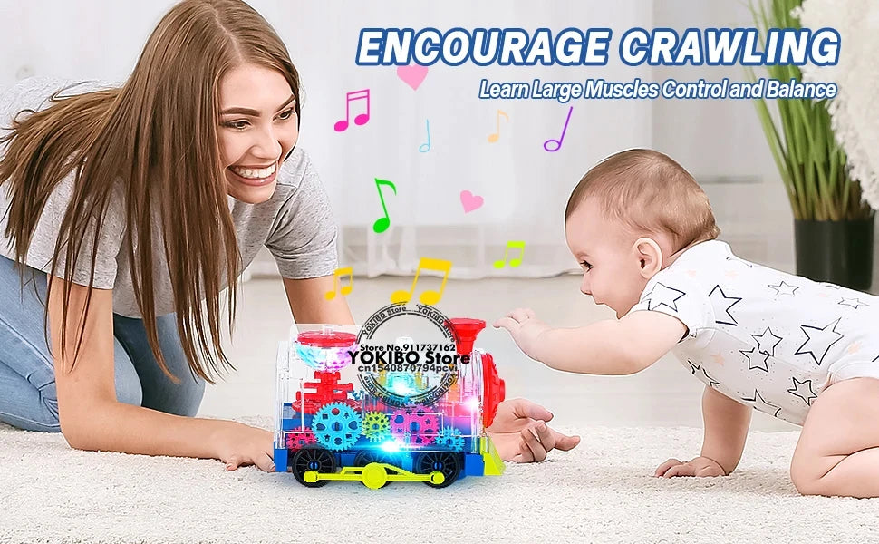 Train électrique jouet pour enfants tout-petits Train rampant avec son léger musique jouets éducatifs précoces jouets de Train pour enfants jouets pour bébés