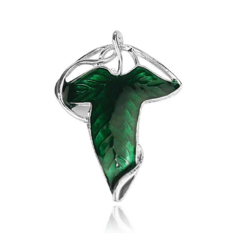 Green leaf elf brooch of Lorien, Tolkien Galadriel Legolas Frodo Baggins Aragorn tree enamel badge film jewelry wholesale