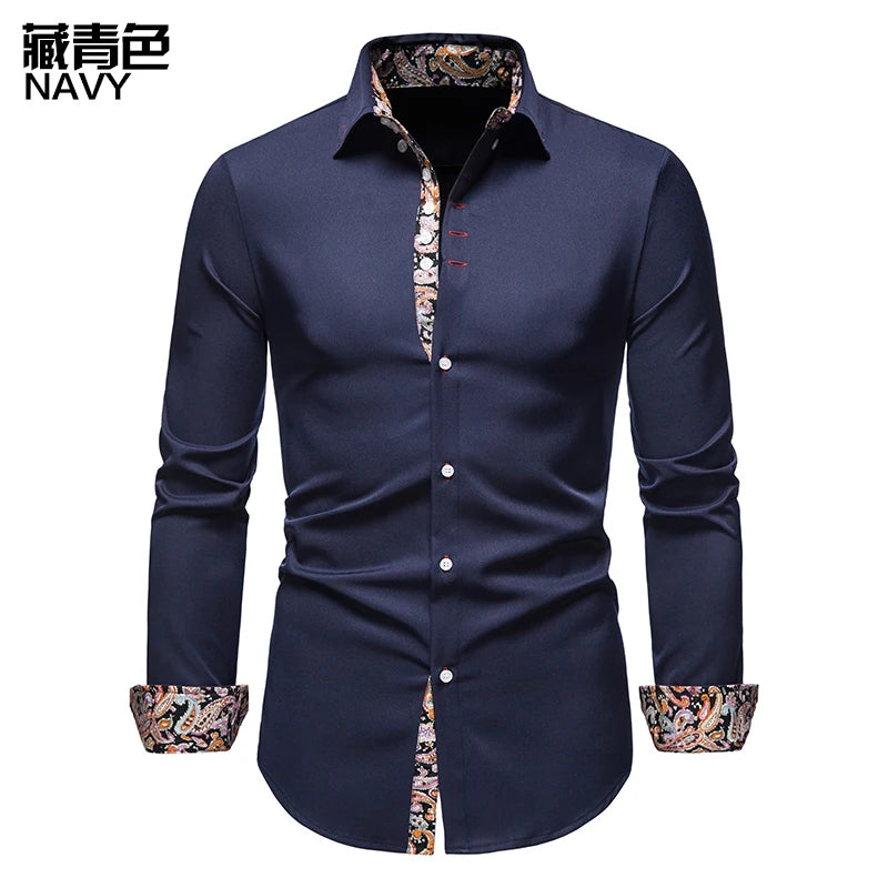 Chemise homme avec col chemises blanches homme manches longues chemises homme polos pour hommes marques célèbres Camisa Social Masculina