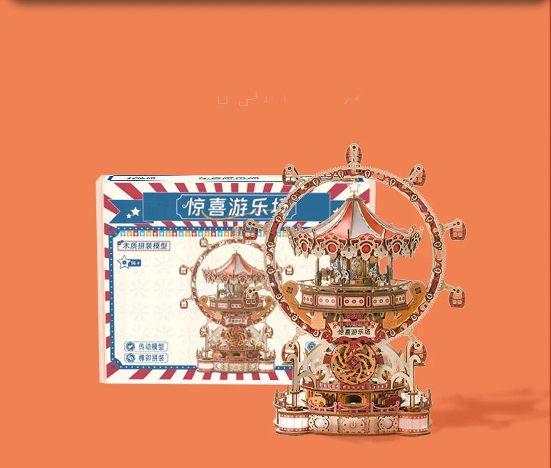 Nouveau bricolage 3D Puzzle en bois aire de jeux modèle Miniature Kits assemblage Puzzles peuvent tourner pour les amis cadeaux d'anniversaire