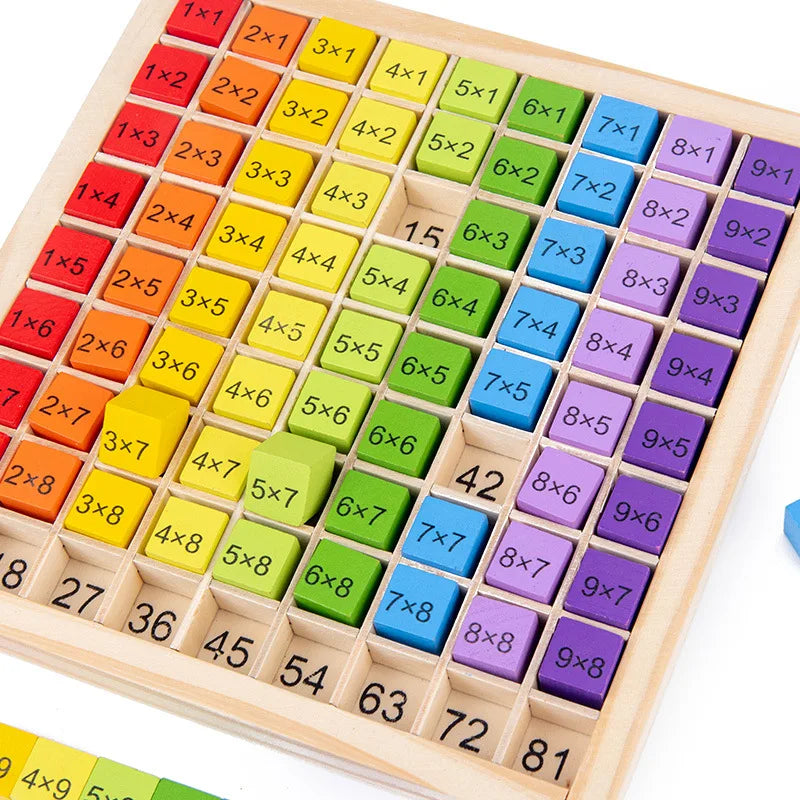 Jouets éducatifs en bois Montessori pour enfants, jouets pour bébés, Table de Multiplication 99, mathématiques préscolaires, arithmétique, outils pédagogiques, cadeau