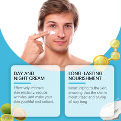 Crème hydratante pour le visage au collagène pour homme, élimine les cernes foncés, aide à éclaircir les pores, améliore le contrôle de l'huile, raffermissant, soins du visage, gratitude