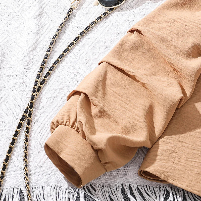 Ensembles de vêtements pour enfants pour filles, kaki, épaules dénudées, haut à manches longues et pantalon imprimé à rayures, costumes pour enfants de Style station d'été OOTD