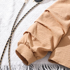 Ensembles de vêtements pour enfants pour filles, kaki, épaules dénudées, haut à manches longues et pantalon imprimé à rayures, costumes pour enfants de Style station d'été OOTD
