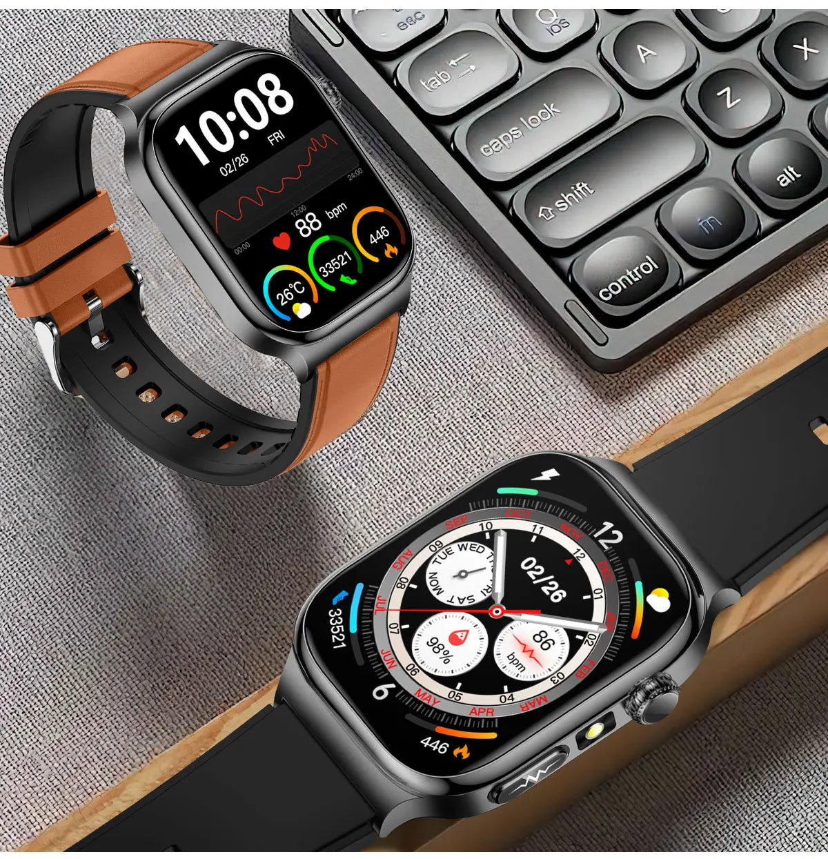 2025 nouvelle montre intelligente 2.04 pouces écran acide urique lipides sanguins composition corporelle cinq détecteurs 650mAh sport HD appel montre intelligente