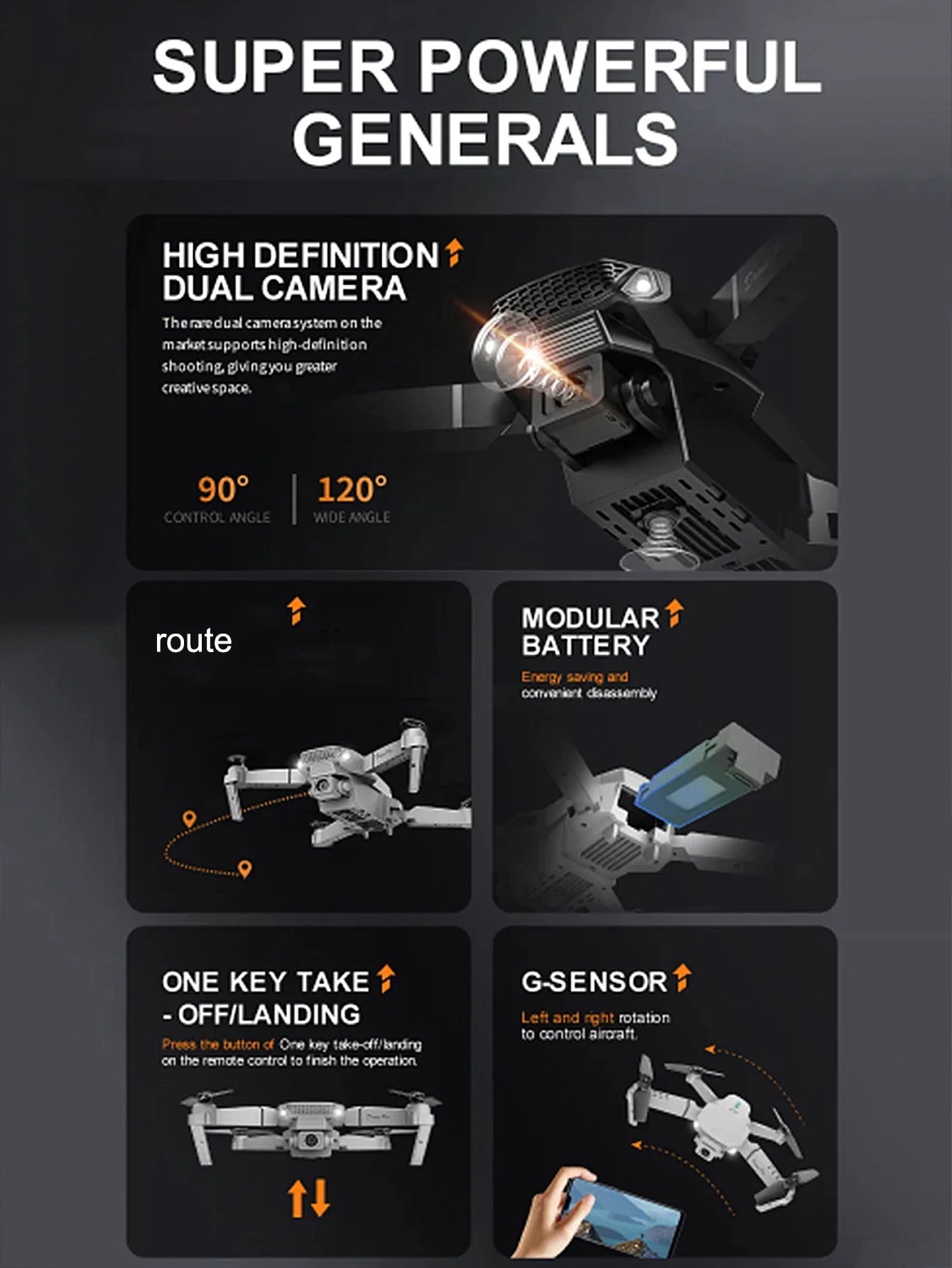 E88 4K Professional Drone, Wide-Angle HD Camera, WiFi FPV, Altitude Hold, Foldable RC Quadrotor Helicopter, Children's Toys (Camera Not Included)