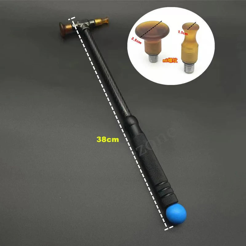 Car dent removal hammer, body repair, impact leveling hammer, replaceable traceless repair tool, carbon fiber and stainless steel