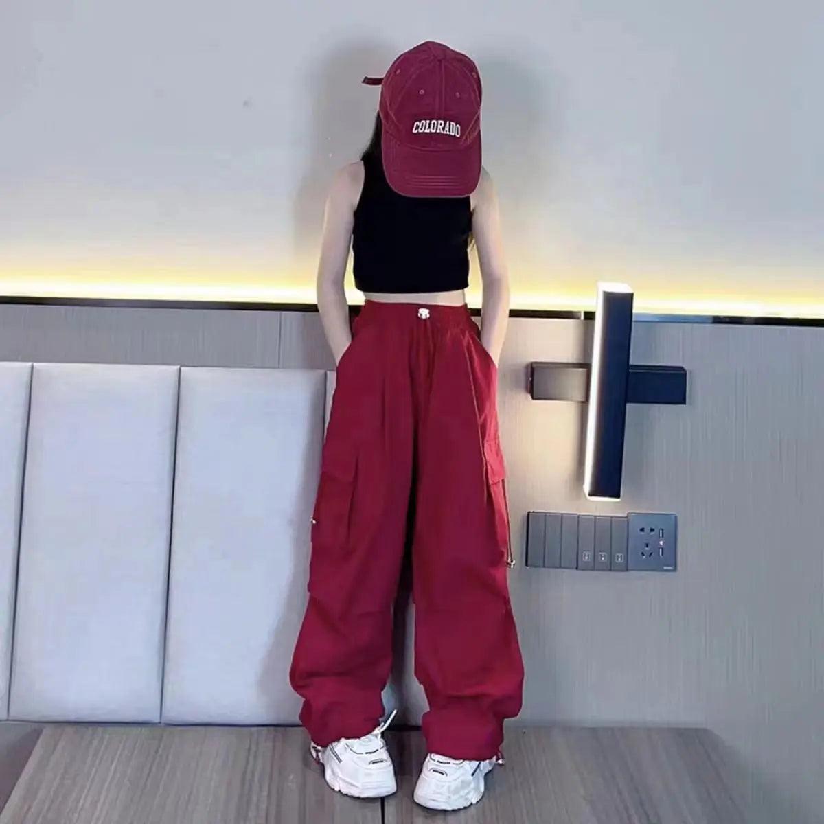 Pantalons Cargo pour filles de 5 à 14 ans, mode printemps, pantalons amples pour enfants, nouveau Style, pantalons à jambes larges, vêtements décontractés pour filles