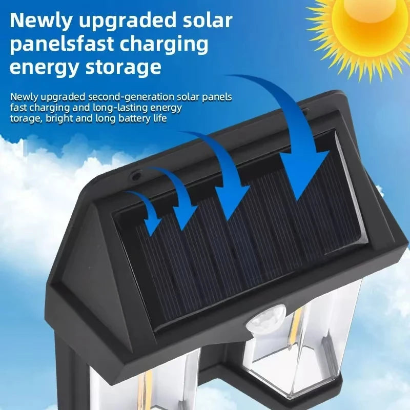 Powerful outdoor solar garden lamp, solar-powered outdoor light, waterproof LED light, outdoor decoration