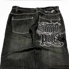 American Y2K 2025 New Baggy Wide Leg Black Oversized Jeans Women's Casual Street Joker Denim Pants Couple Jeans Vintage Streetwear