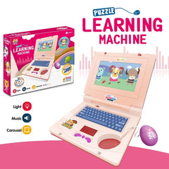 Machine d'apprentissage de Puzzle pour tout-petits, faux ordinateur portable de dessin animé avec musique légère, souris, Simulation d'ordinateur, jouets éclairants, cadeaux pour enfants