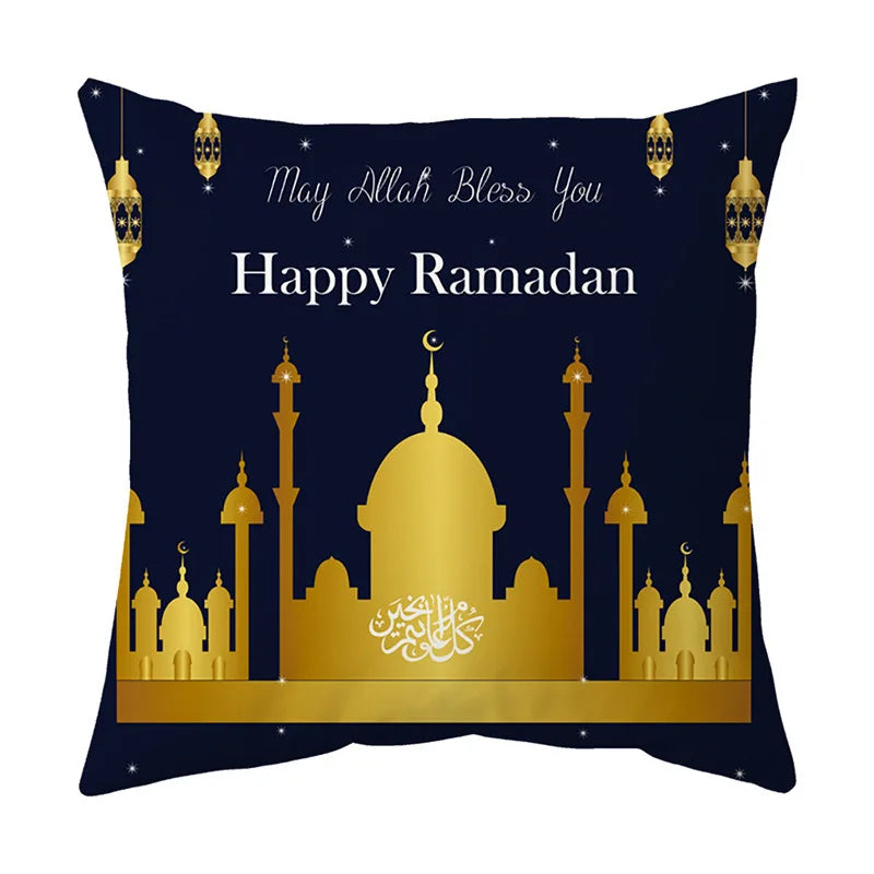 Taie d'oreiller décorative pour Ramadan Eid Mubarak, housse de coussin de canapé pour la maison, cadeaux de mosquée musulmane islamique, 2025