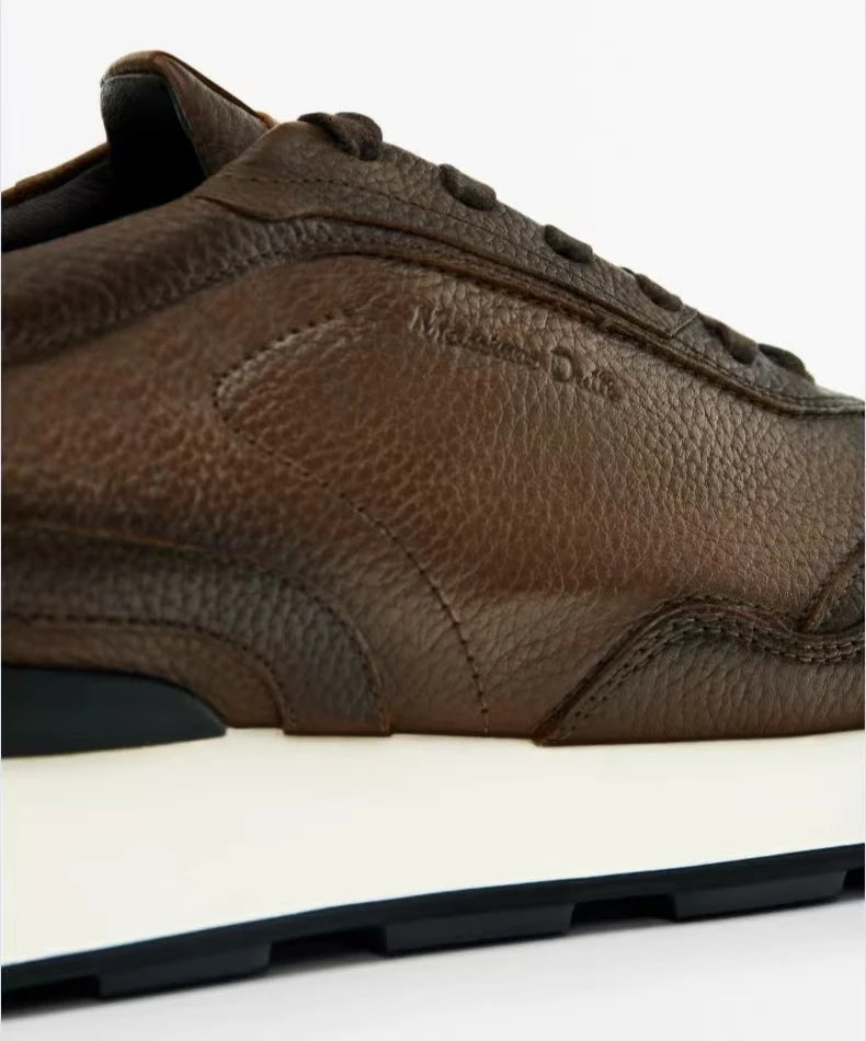 Baskets rétro en cuir véritable pour hommes, à lacets, chaussures de sport à l'offre elles optiques, confortables, polyvalentes, bonnes chaussures décontractées CommPiedmont, mode