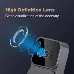 Sonnette de porte intelligente sans fil avec caméra vidéo, détection de mouvement IR, alarme de sécurité à domicile, interphone bidirectionnel, Wi-Fi 2.4G