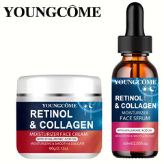 YOUNGCOME Crème au rétinol pour le visage à l'acide hyaluronique, hydratant anti-âge pour femmes et hommes pour le visage réduit les rides et la sécheresse