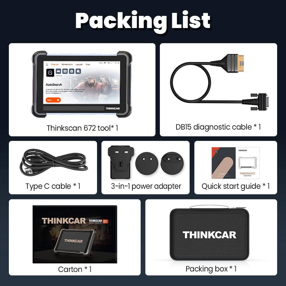 THINKCAR THINKSCAN 672 Car Diagnostic Tools CANFD 28 Resets IMMO DPF Full System Free Lifetime TCM ABS Scan OBD2 Auto Scanner