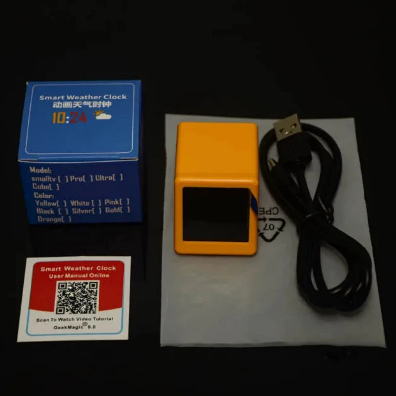 Petit réveil portable intelligent WiFi, station météo, affichage de la température et de l'humidité, horloge, décoration de bureau