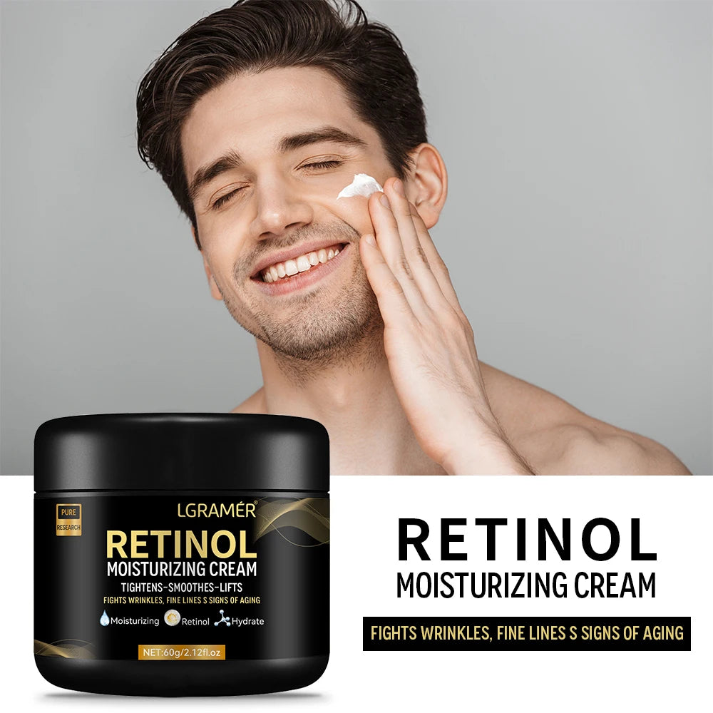 Crème hydratante pour le visage au rétinol pour hommes, Anti-rides, vieillissement, hydratant, rétrécit les Pores, blanchissant, lisse