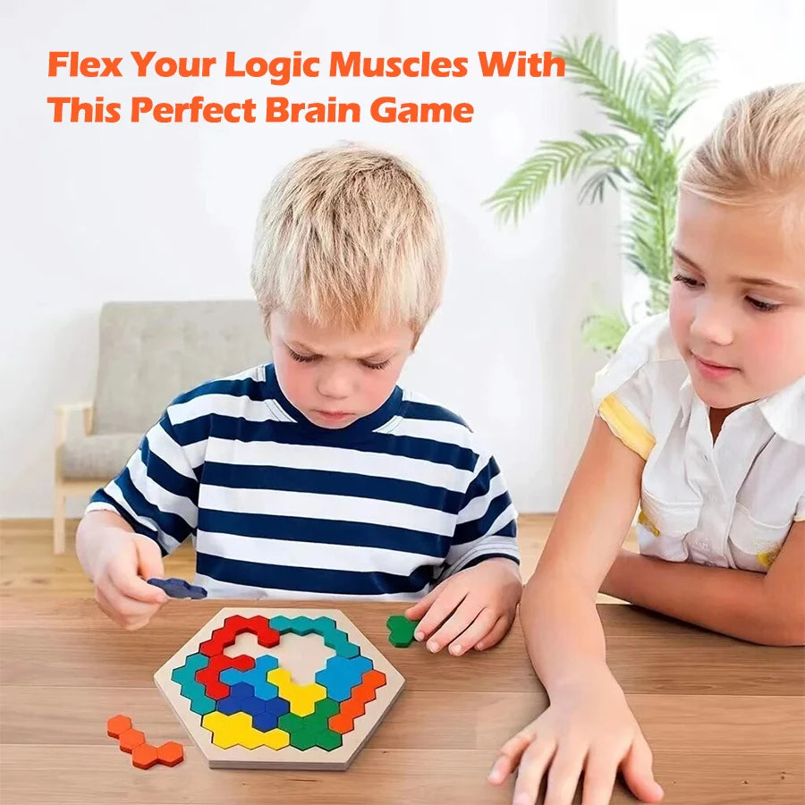 Puzzles en bois, jouets éducatifs pour enfants d'âge préscolaire, planche Tangram, jeu de Test de qi cérébral, jouets Montessori, cadeaux, 1 pièces