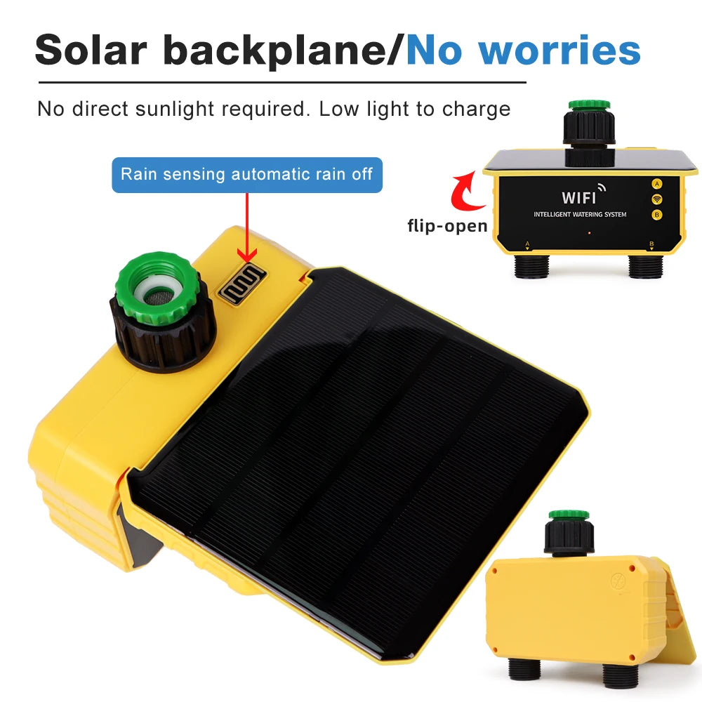 Solar Irrigation Synchronization Controller, Smart Existing System for Garden, Valve with Rain Sensor, WIFI