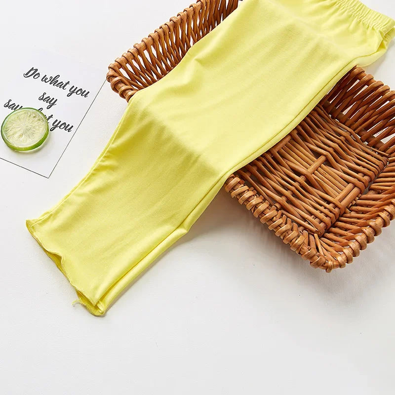 Leggings d'été à volants en coton modal pour fille de 2 à 12 ans, vêtements pour enfants, pantalons courts, nouvelle collection