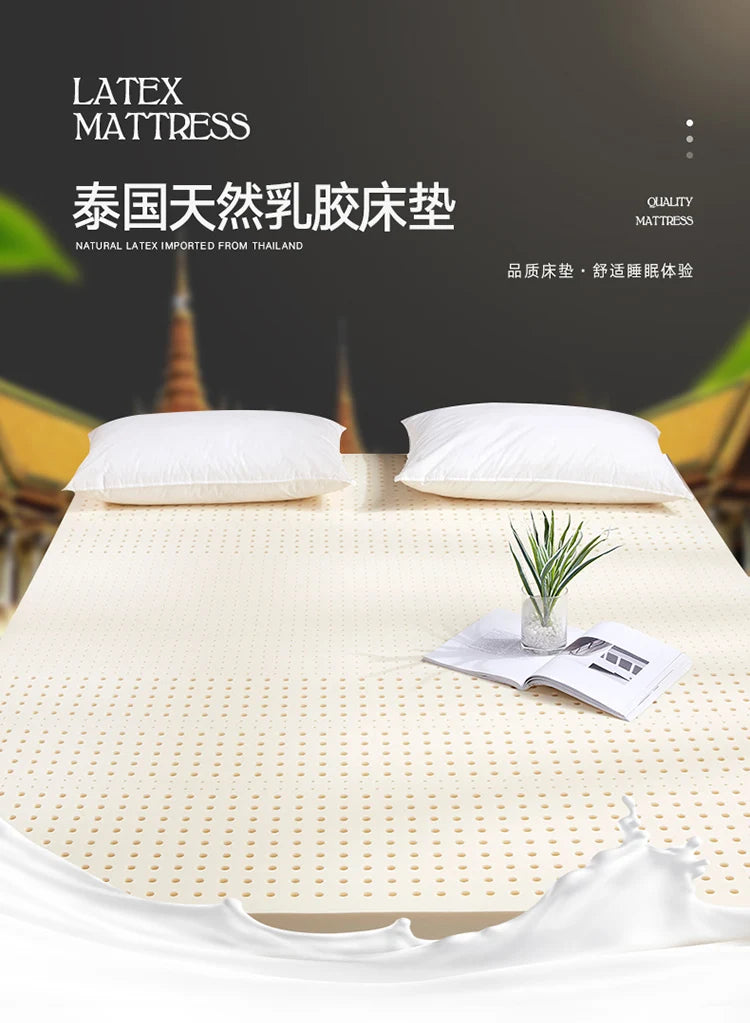 Matelas en latex naturel 100% thaïlandais, liquide, pour la maison, simple, double, avec housse, King Queen Twin, pleine taille