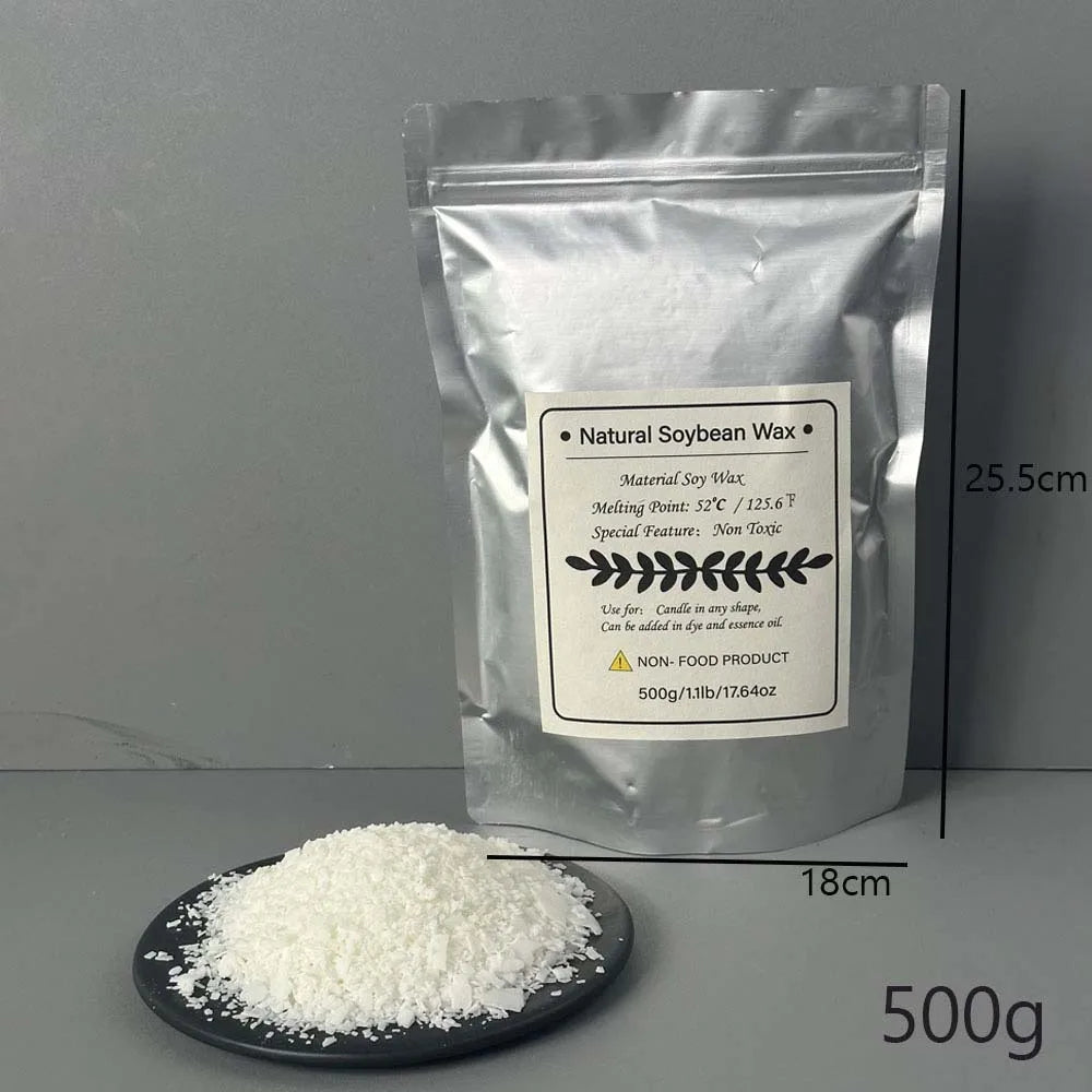 Flocons de cire de soja naturelle 500g/1kg, fournitures de fabrication de bougies parfumées, matière première, bougies sans fumée, mèches, artisanat de fabrication