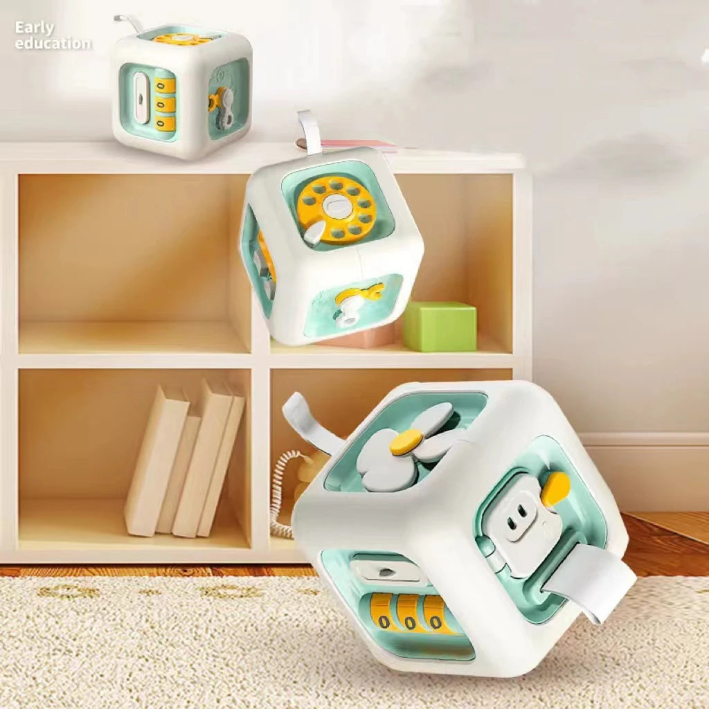 Jouets éducatifs Montessori 6 en 1, planche sensorielle occupée, compétences de pratique pour bébé, Cube de tiroir, jouets éducatifs Fidget pour fille et garçon