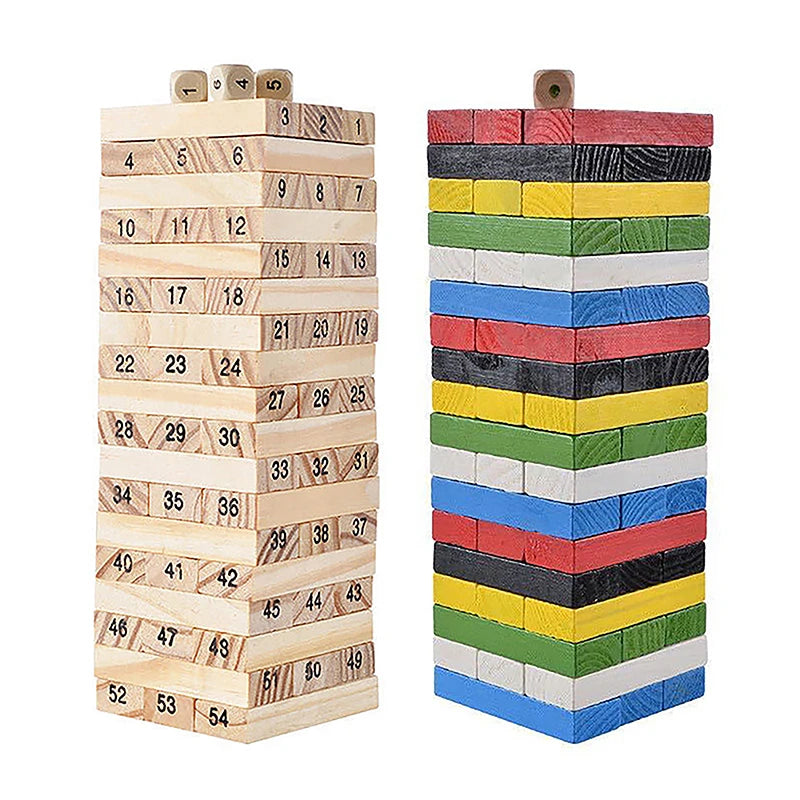 Jeu de société coule parent-enfant, puzzle en bois massif, tour à empiler haute, nuits de dessin pour enfants