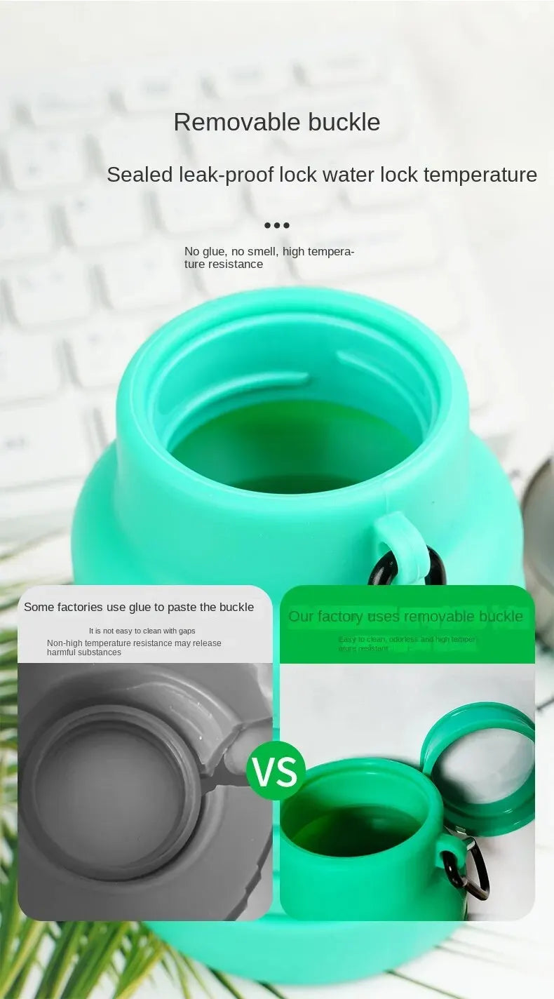1pc Pliable Bouteille D'eau, Réutilisable Sans BPA Silicone Pliable Bouteilles Portable De Noël Cadeaux, Thanksgiving Cadeaux