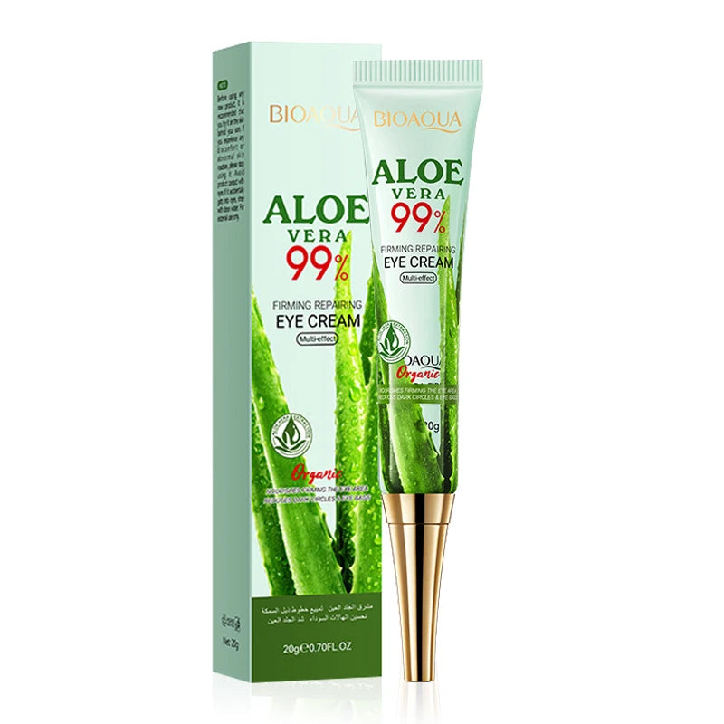 2 pièces/kit BIOAQUA Aloe Vera ensembles de soins de la peau crème pour les yeux du visage hydratant raffermissant crèmes à l'aloe vera ensemble de soins de la peau du visage