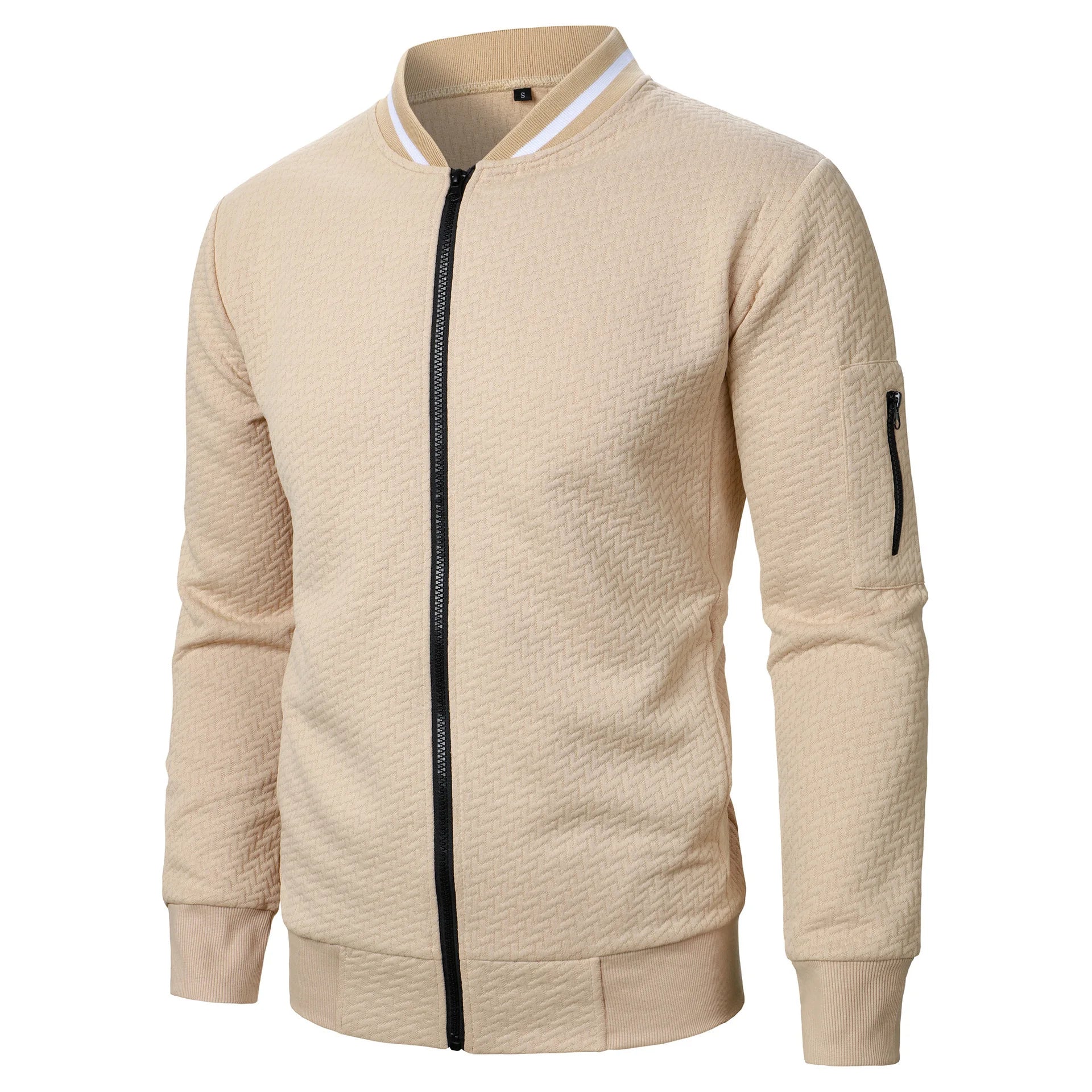 Veste de Baseball pour hommes, Streetwear, nouvelle mode d'automne, vestes décontractées de couleur unie pour hommes, manteau en tissu Jacquard pour hommes