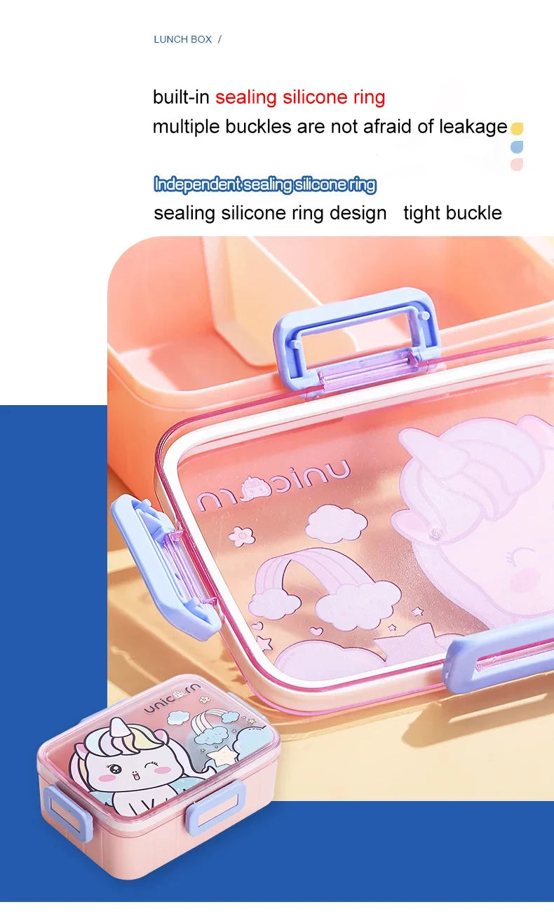 Boîte à déjeuner mignonne pour enfants, filles et garçons, avec compartiments, boîte à déjeuner Bento, étanche, boîtes à collations alimentaires pour enfants, nouveau 2025