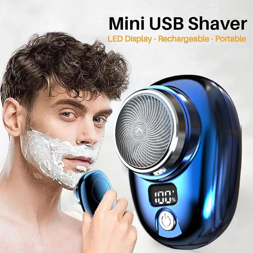 Mini rasoir électrique pour hommes, rasoir monté sur véhicule avec affichage numérique, rasoir de poche sans fil pour voyage, tondeuse à barbe pour le visage