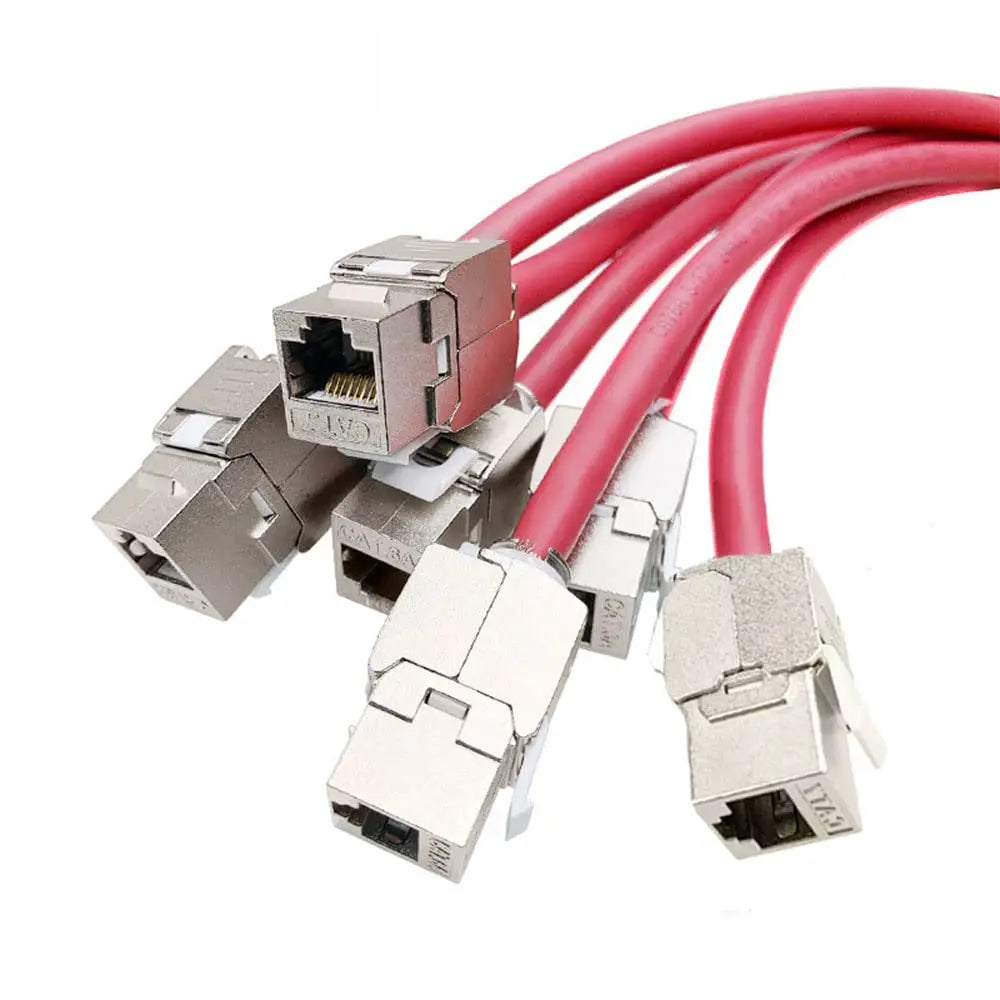 ZOERAX Cat6a Cat7 Keystone Jack Cat7 RJ45 STP Toolless Type Zinc Alloy Module Adapter Coupler Plugs for 22 to 26 AWG