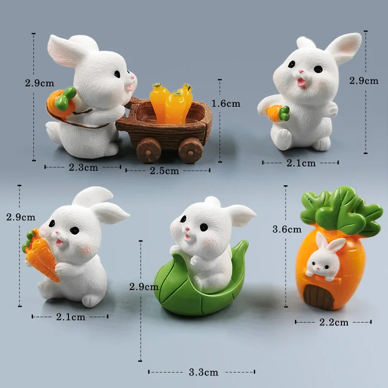 Figurine de lapin de pâques de noël, bricolage, paysage, maison, Kawaii, décor de chambre Miniature, accessoires de décoration de jardin féerique, moderne, 2025