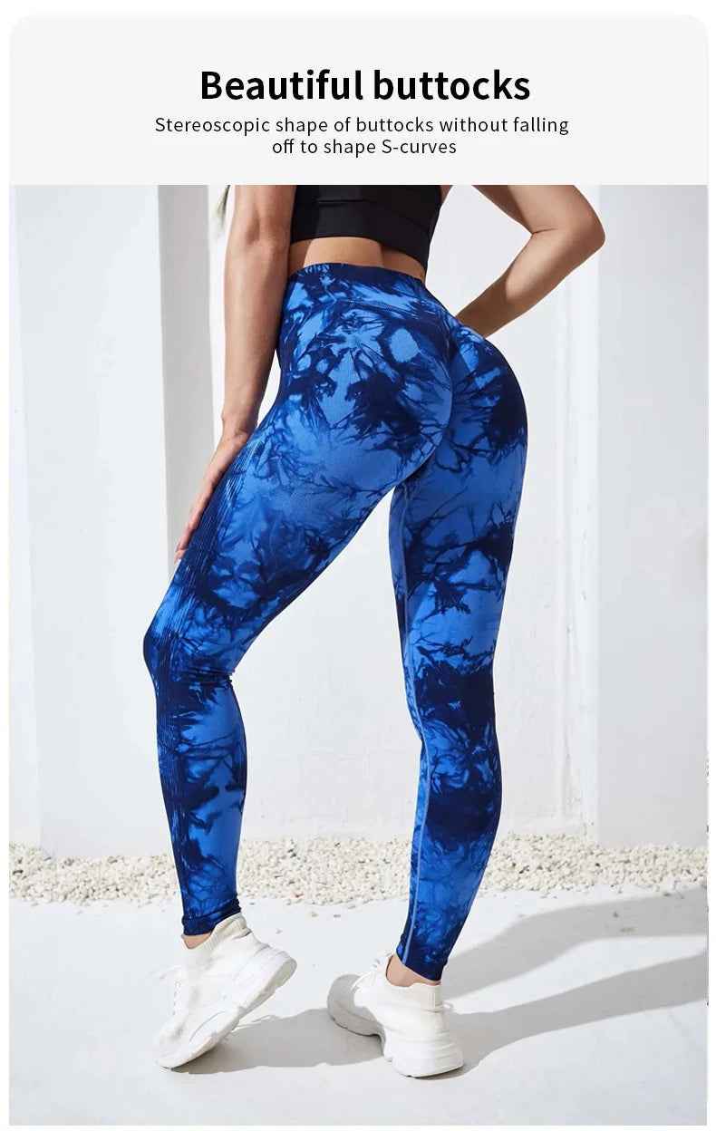 Aught Dye-Leggings de yoga taille haute sans couture pour femmes, pantalons de sport, collants push-up, vêtements de sport, entraînement de fitness, nouveau, 2023