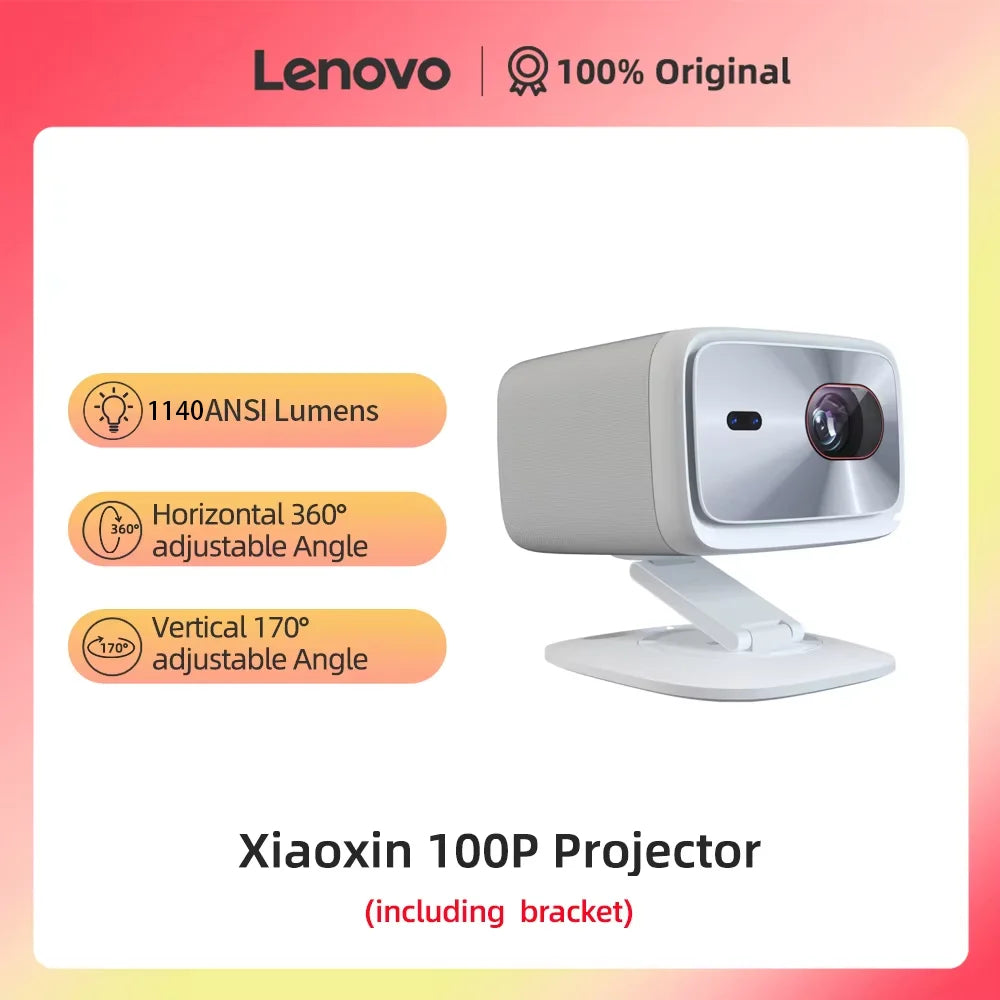 Projecteur d'origine Lenovo Xiaoxin 100P 1140 ANSI mise au point automatique Wifi6 cinéma maison intelligent 360 PTZ Support projecteur Portable 4K HD