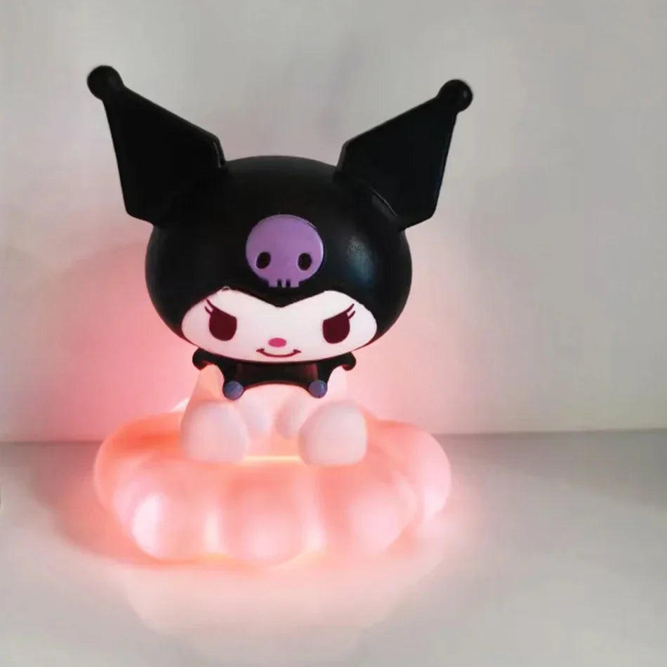 Anime Sanrio Hello Kitty Kuromi cannelle mélodie veilleuse brillant enfants jouet lampe de chevet Kawaii mignon enfants cadeau d'anniversaire