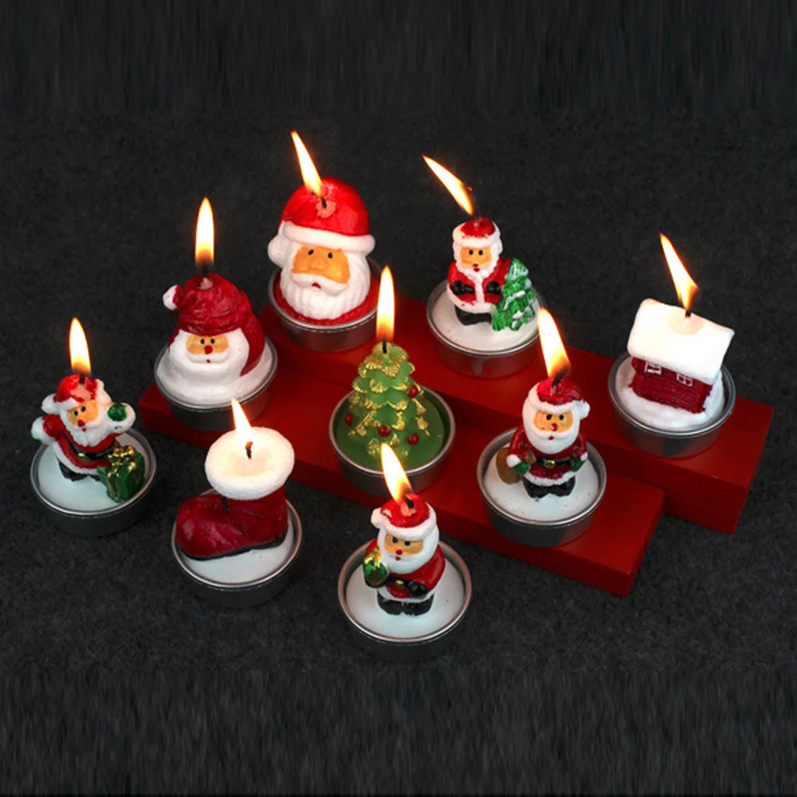 Bougie parfumée pour arbre de noël, faite à la main, père noël, bougies mignonnes en cire de soja, bonhomme de neige, bougies de mariage, décoration de la maison, cadeaux de fête de noël