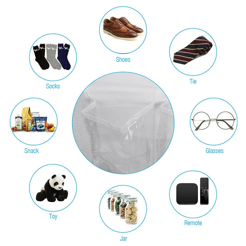 Organisateur de chaussures mural à 24 grilles, support de rangement suspendu au-dessus de la porte, placard de chambre à coucher, sac de rangement de chaussures pour chambre